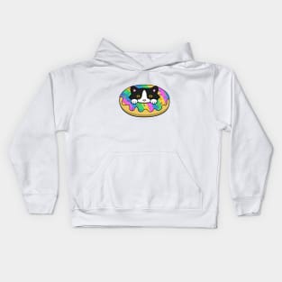 Cute Rainbow Donut Cat Kids Hoodie